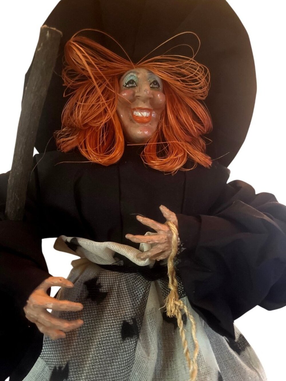 VTG Halloween Kitchen Witch Figurine Taka Philippine Folk Art Paper Mache 20" Ta - Picture 2 of 8